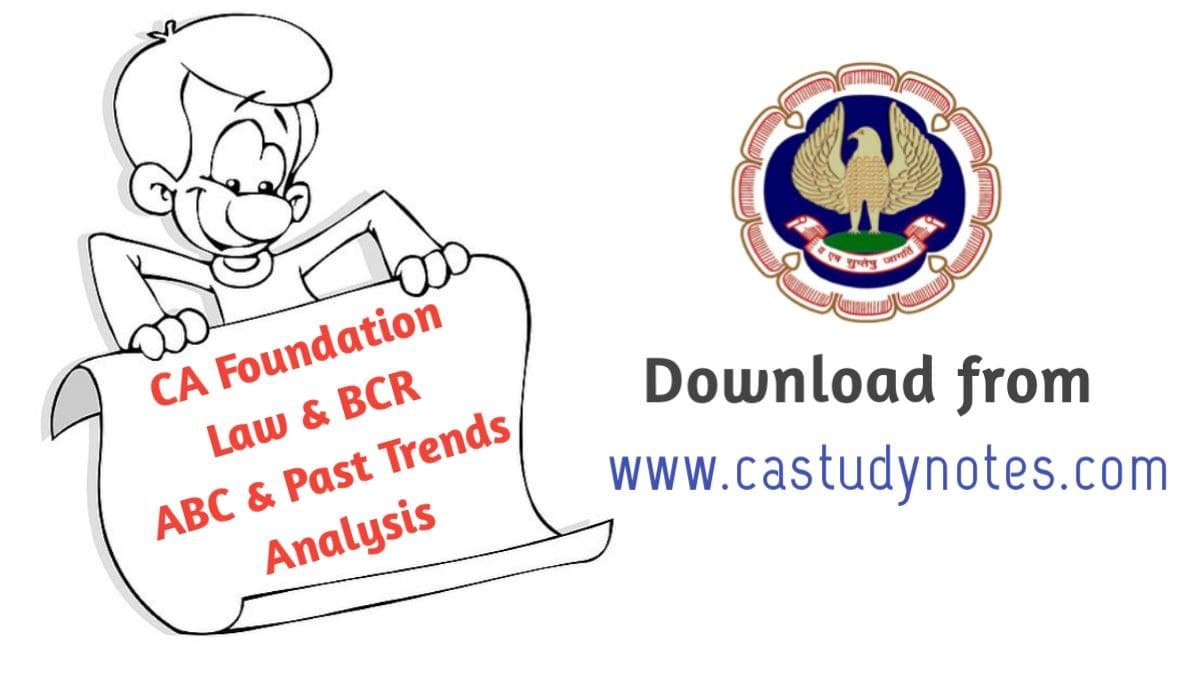 Pdf Ca Foundation Law Bcr Abc Analysis Marks Allocation For Exam