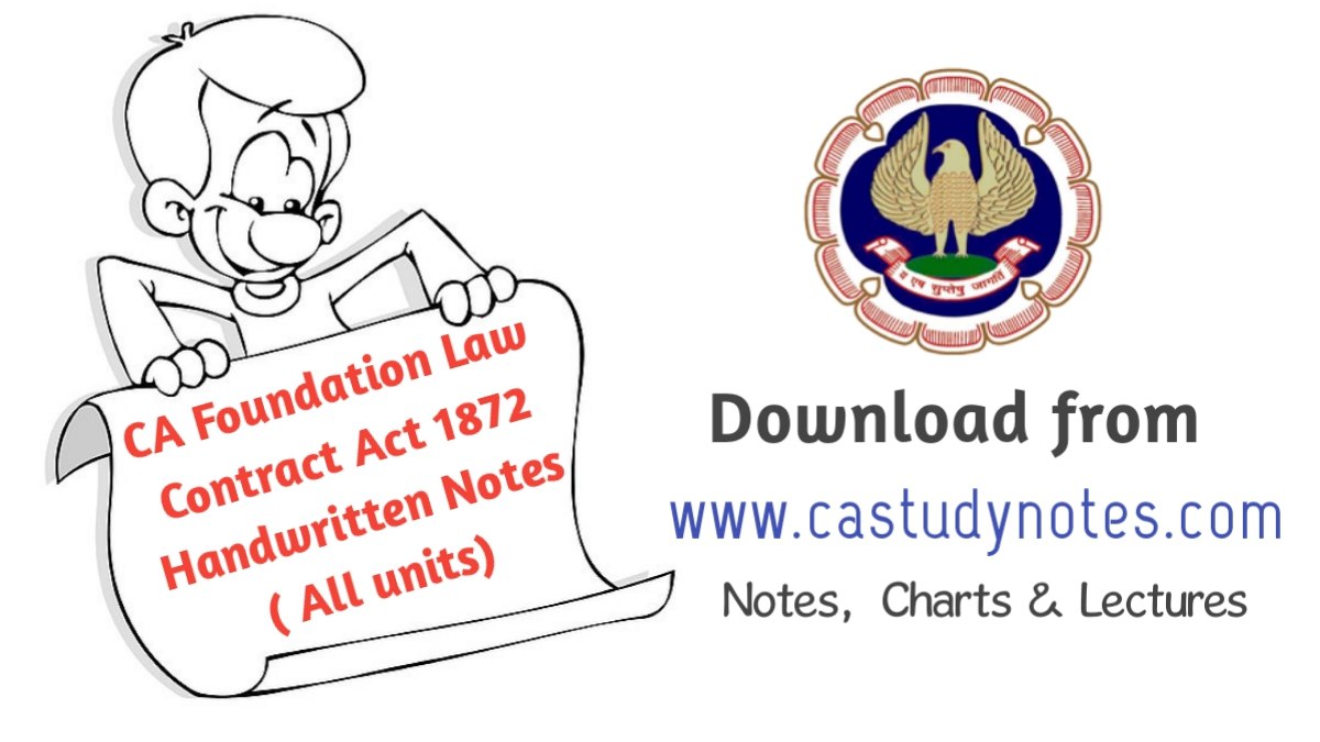 CA Foundation Law Contract Act Handwritten Notes All Units PDF CA