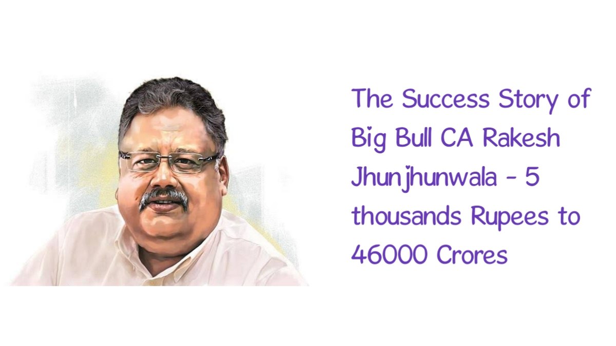 The Success Story of Big Bull CA Rakesh Jhunjhunwala 5 thousands Rupees to 46000 Crores CA