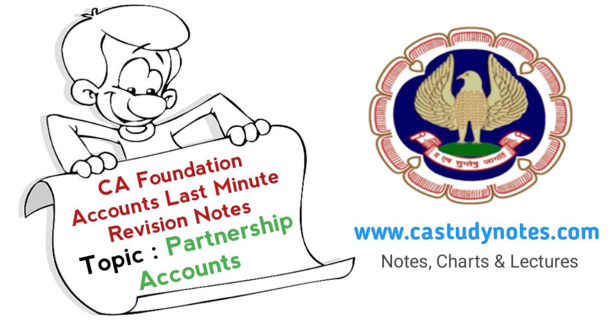Ca Foundation Accounts Partnership Accounts Quick Revision Notes Ca
